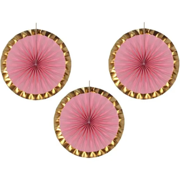 Hängande Dekorationsrosetter Rosa och Guld