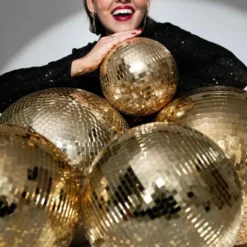 Hängande Discokula Champagneguld 30 cm