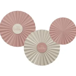 Hängande Födelsedagsdekorationer Solfjäder Krämrosa/Krämvit 3-pack