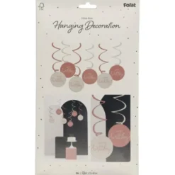 Hängande Födelsedagsdekorationer Krämrosa/Krämvit 6-pack