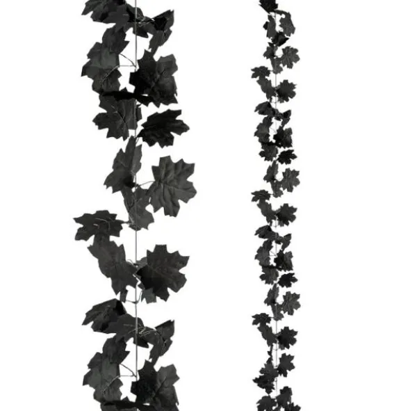 Hängande Girlang med Svarta Blad (175 cm)