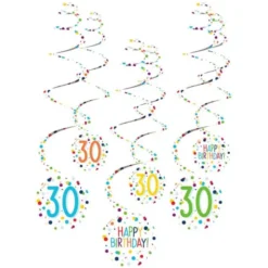 Hängande Swirls 30 år Confetti Birthday