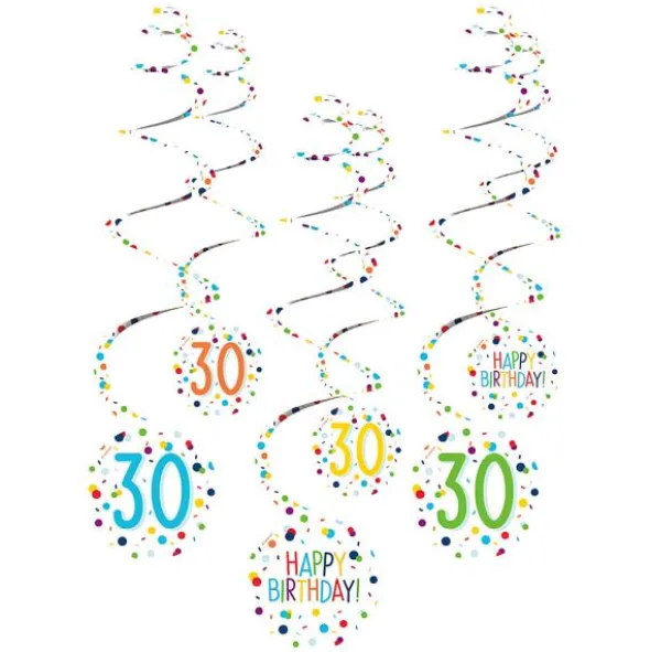 Hängande Swirls 30 år Confetti Birthday