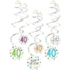 Hängande Swirls 40 år Confetti Birthday
