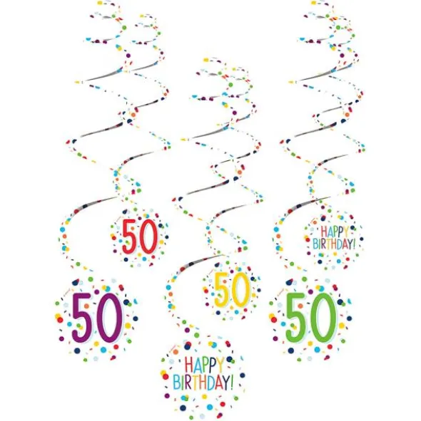 Hängande Swirls 50 år Confetti Birthday