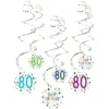 Hängande Swirls 80 år Confetti Birthday