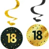 Hängande Swirls 18 år Guld/Svart 4-pack