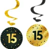 Hängande Swirls 15 år Guld/Svart 4-pack