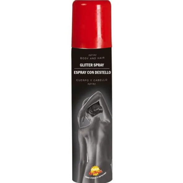 Hår- och Kroppsfärg Glitter Spray Röd