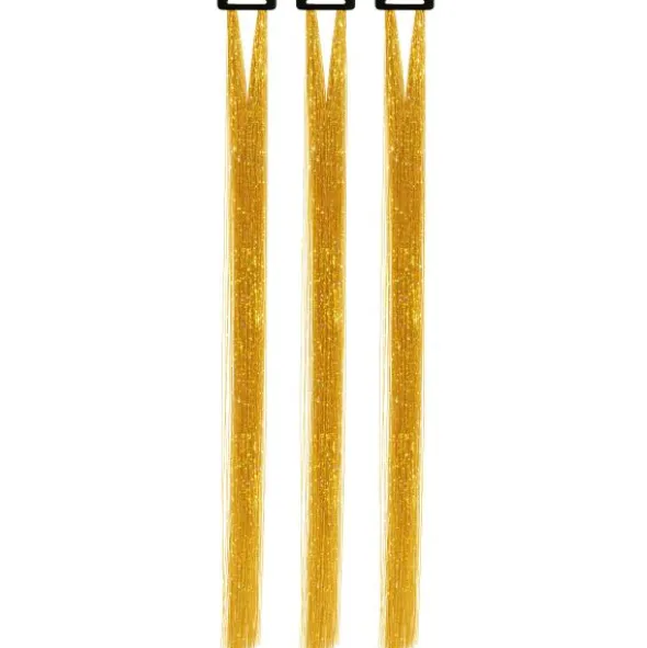 Hårslingor Glitter Guld (3-pack/50 cm)