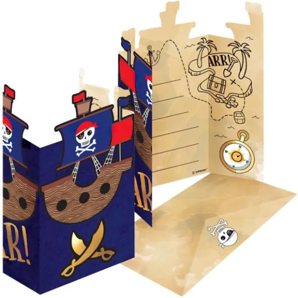 Inbjudningskort Pirates Map