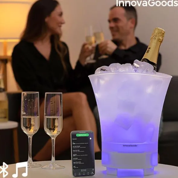 Ishink med Högtalare och LED-Belysning