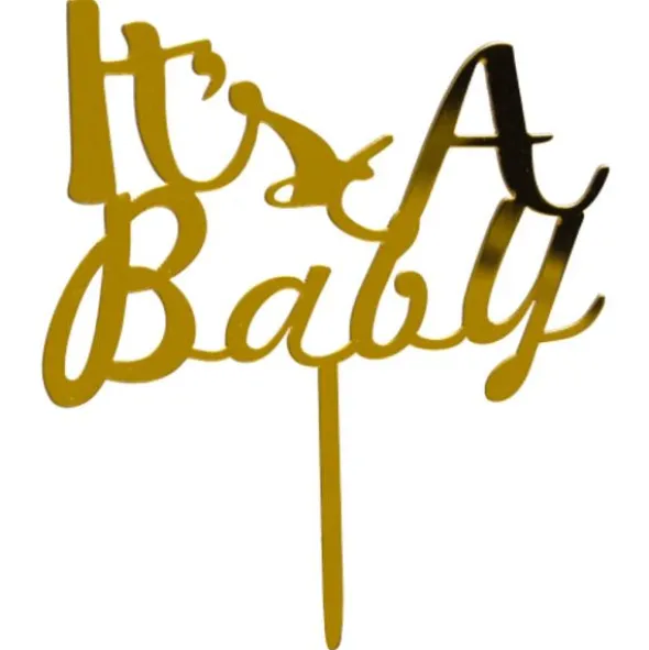 It's A Baby Tårtdekoration Guld