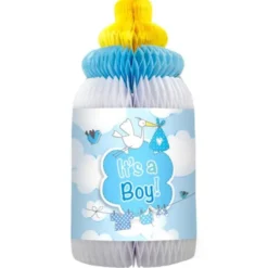 It's A Boy Honeycomb Bordsdekoration