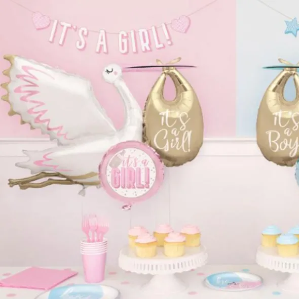 It's a Girl Folieballong Stork