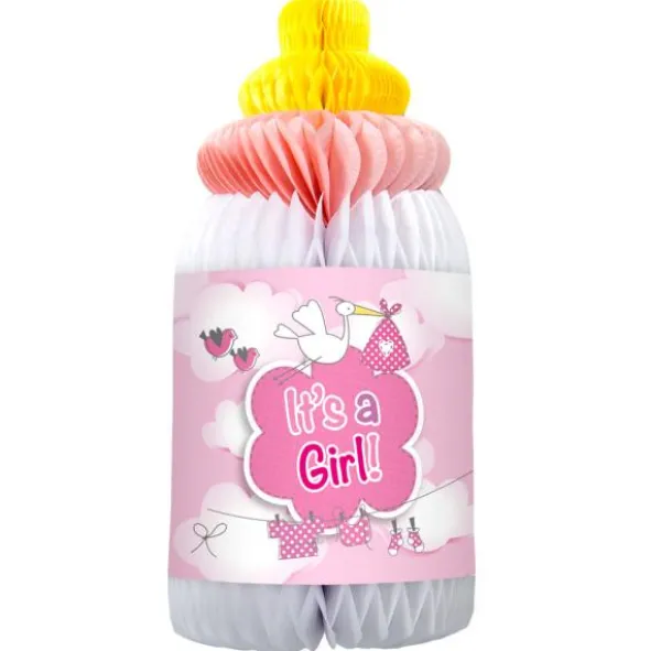 It's A Girl Honeycomb Bordsdekoration