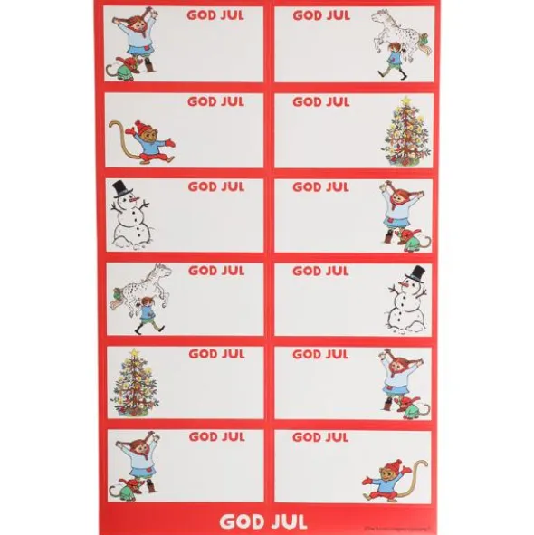 Juletiketter Pippi Långstrump 60-pack