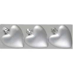 Julgranspynt Silver Hjärta 3-pack