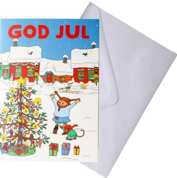 Julkort Pippi Långstrump