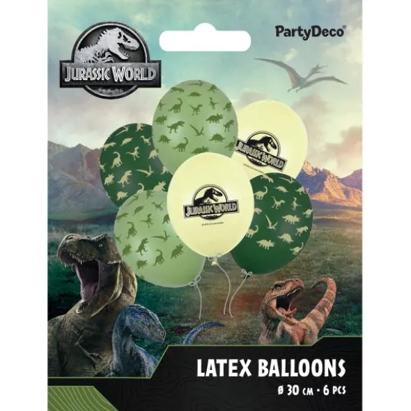Jurassic World Latexballonger 30 cm 6-pack