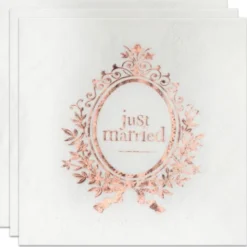 Kaffeservetter Just Married Roseguld