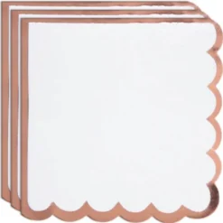 Kaffeservetter Scalloped Roseguld