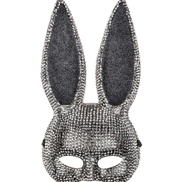 Kanin Halvmask med Strass