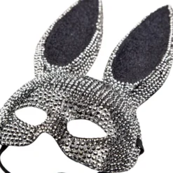 Kanin Halvmask med Strass