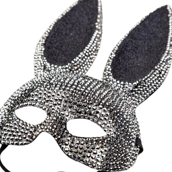 Kanin Halvmask med Strass