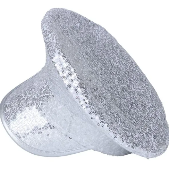 Kaptensmössa med Paljetter Silver