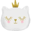Katt med Prinsesskrona Folieballong Vit
