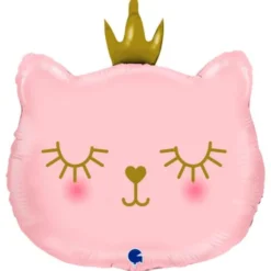 Katt med Prinsesskrona Folieballong