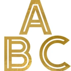 Klistermärken Guld Alfabetet