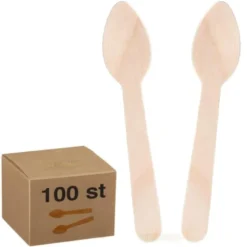 Komposterbara Träskedar Små 100-pack