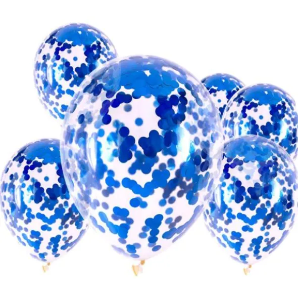 Konfettiballonger Blå 6-pack