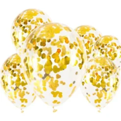 Konfettiballonger Guld 6-pack