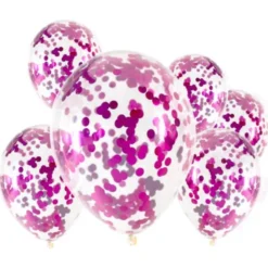 Konfettiballonger Magenta 6-pack