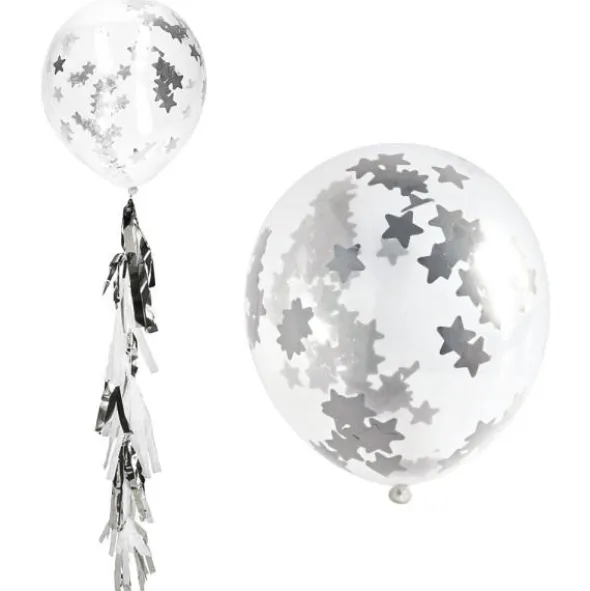 Konfettiballonger med Tofsar Silver