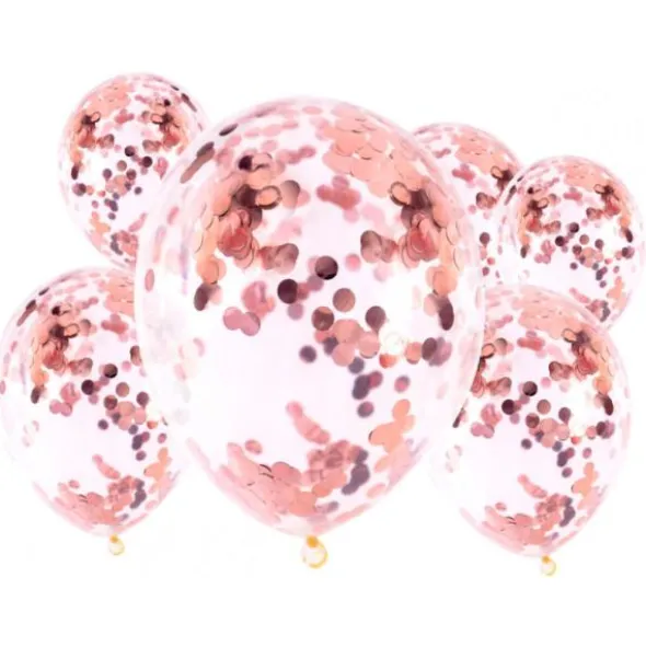 Konfettiballonger Roséguld 6-pack