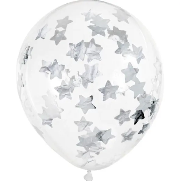 Konfettiballonger Stjärnor Silver
