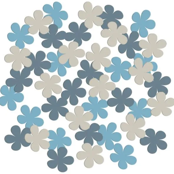 Konfetti Blommor Blågrå/Puderblå/Beige 80-pack