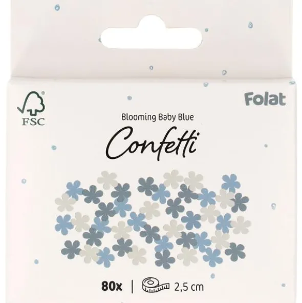 Konfetti Blommor Blågrå/Puderblå/Beige 80-pack