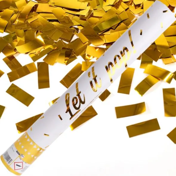 Konfettikanon Guld Folie 40 cm