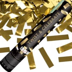 Konfettikanon Rektangulär Guldfolie 28 cm