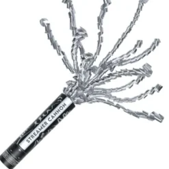 Konfettikanon Serpentiner Metallic Silver 25 cm