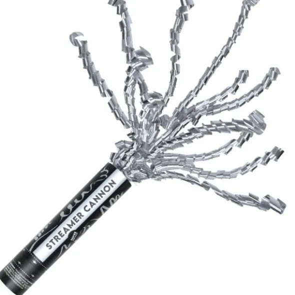 Konfettikanon Serpentiner Metallic Silver 25 cm