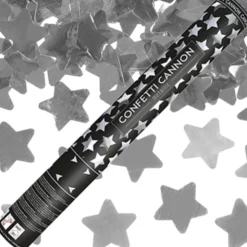 Konfettikanon Silver Stjärnor Metallic