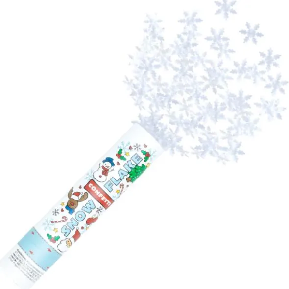 Konfettikanon Snöflingor 25 cm