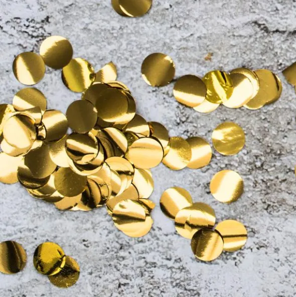 Konfetti Stora Prickar Guld