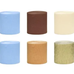 Kräppapper Ljusblå/Brun 6-pack